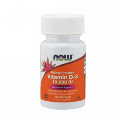 Now Foods Vitamin D-3 (10 000 IU) (120 капсул) 120 порций