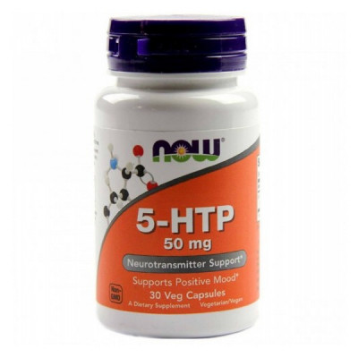 NOW Foods 5-HTP (5-Гидрокситриптофан) 50мг (30 капсул) 30 порций